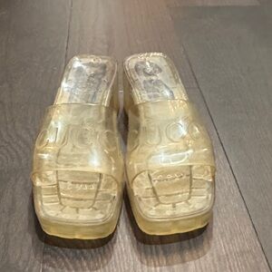 Gucci Women's Transparent Gold Mules